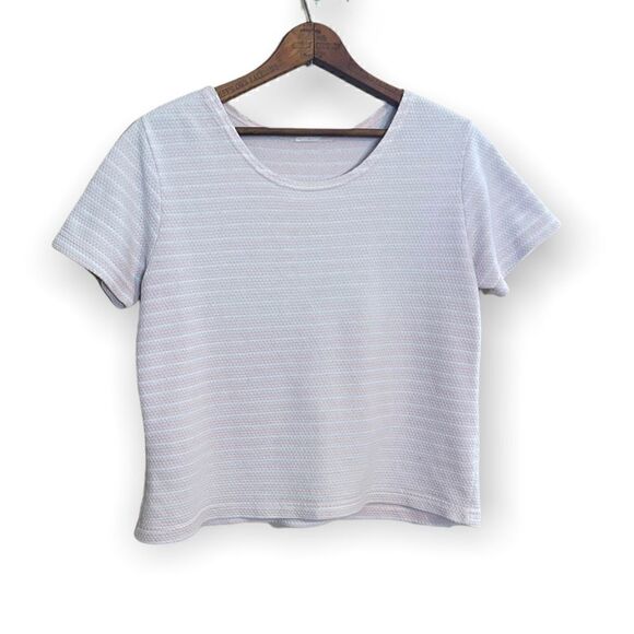 Scoop Neck Short Sleeve Striped Tee - Picture 1 of 4